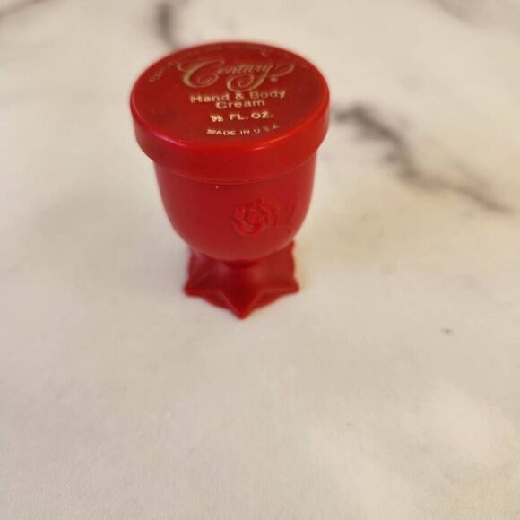 Empty vintage century hand and body cream vanity storage red miniature jar - Picture 1 of 4